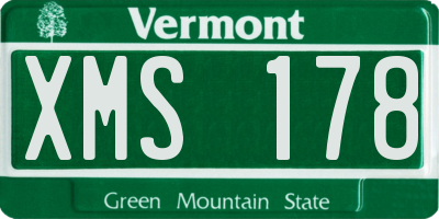VT license plate XMS178