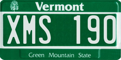 VT license plate XMS190