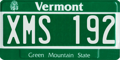 VT license plate XMS192