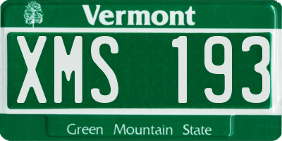 VT license plate XMS193