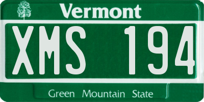 VT license plate XMS194