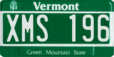 VT license plate XMS196