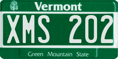 VT license plate XMS202