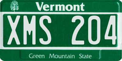 VT license plate XMS204