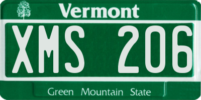 VT license plate XMS206