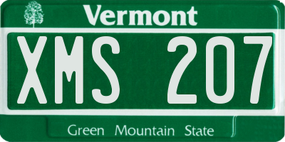 VT license plate XMS207