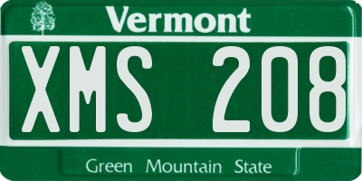 VT license plate XMS208