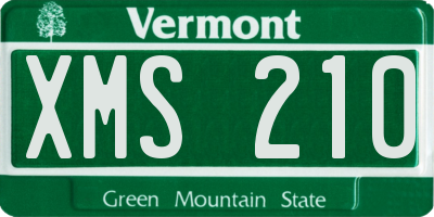 VT license plate XMS210