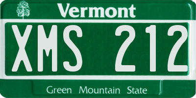 VT license plate XMS212