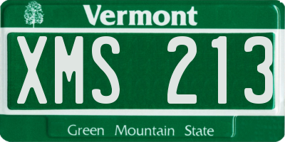 VT license plate XMS213