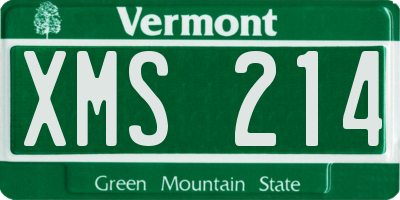 VT license plate XMS214