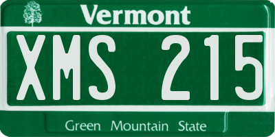 VT license plate XMS215
