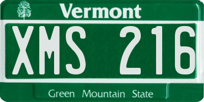 VT license plate XMS216
