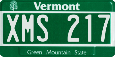 VT license plate XMS217