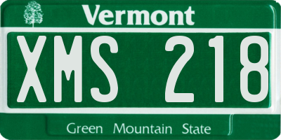 VT license plate XMS218