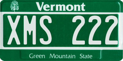 VT license plate XMS222