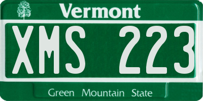 VT license plate XMS223