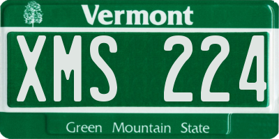 VT license plate XMS224