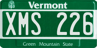VT license plate XMS226