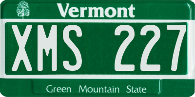 VT license plate XMS227