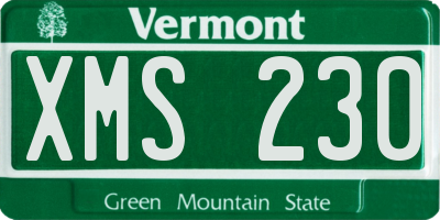 VT license plate XMS230
