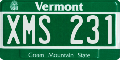VT license plate XMS231