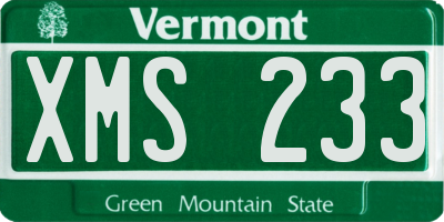 VT license plate XMS233