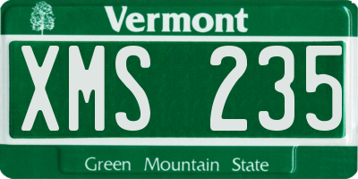 VT license plate XMS235
