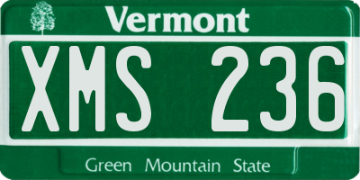 VT license plate XMS236