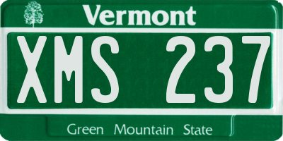 VT license plate XMS237