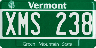 VT license plate XMS238