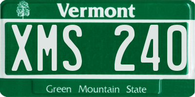 VT license plate XMS240