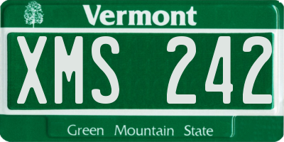 VT license plate XMS242