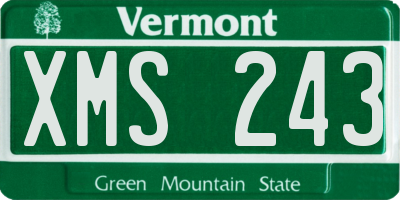 VT license plate XMS243