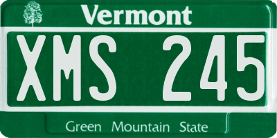 VT license plate XMS245