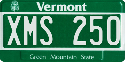 VT license plate XMS250