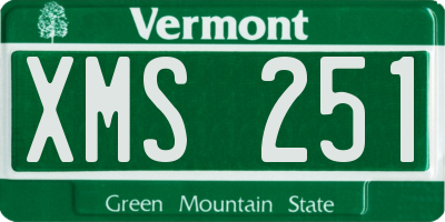 VT license plate XMS251