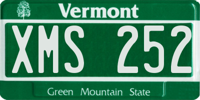 VT license plate XMS252
