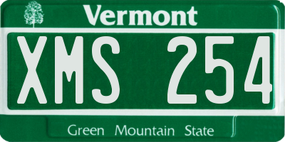 VT license plate XMS254