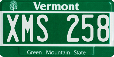 VT license plate XMS258
