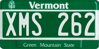 VT license plate XMS262