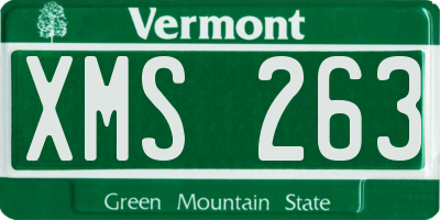 VT license plate XMS263