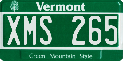 VT license plate XMS265