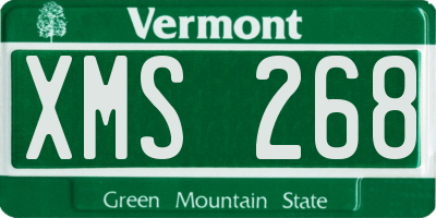 VT license plate XMS268