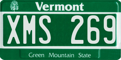 VT license plate XMS269
