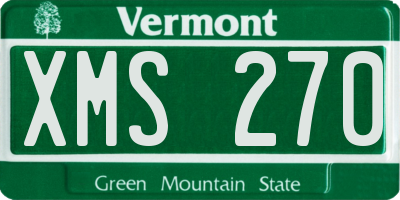 VT license plate XMS270