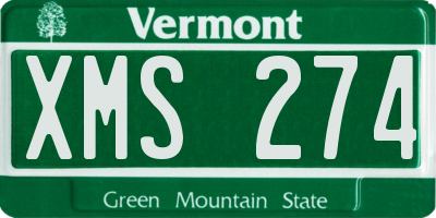 VT license plate XMS274