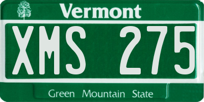 VT license plate XMS275