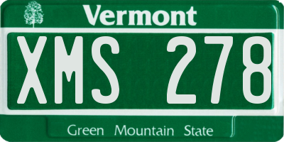 VT license plate XMS278