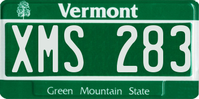 VT license plate XMS283